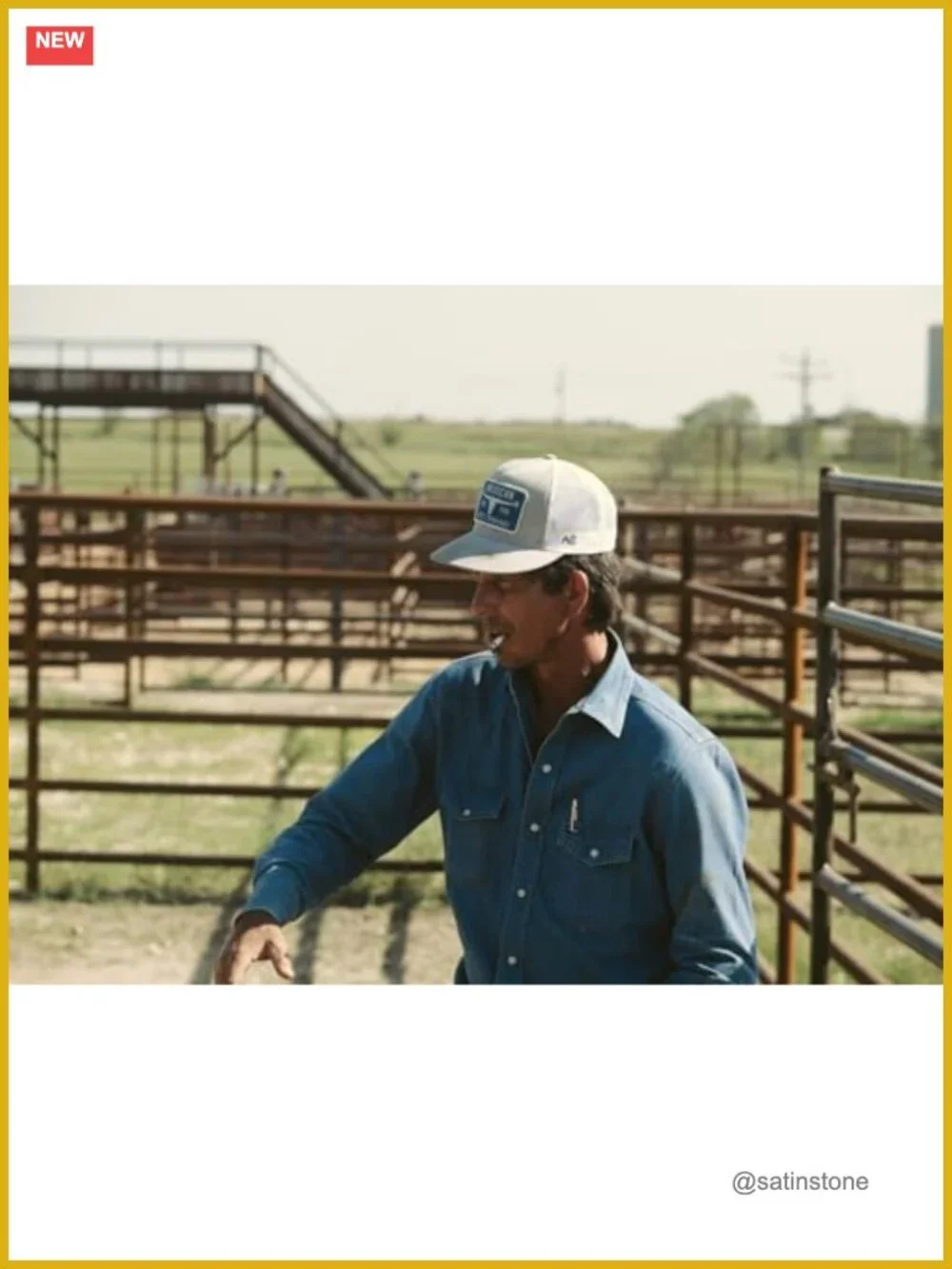 Adjustable Snapback Western Hat with Bull Spurs Patch - Mesh Back